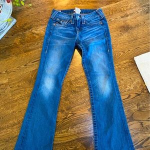 True Religion Becky -Women's PETITE Actual 26x30 - Bootcut Flap Denim Jeans